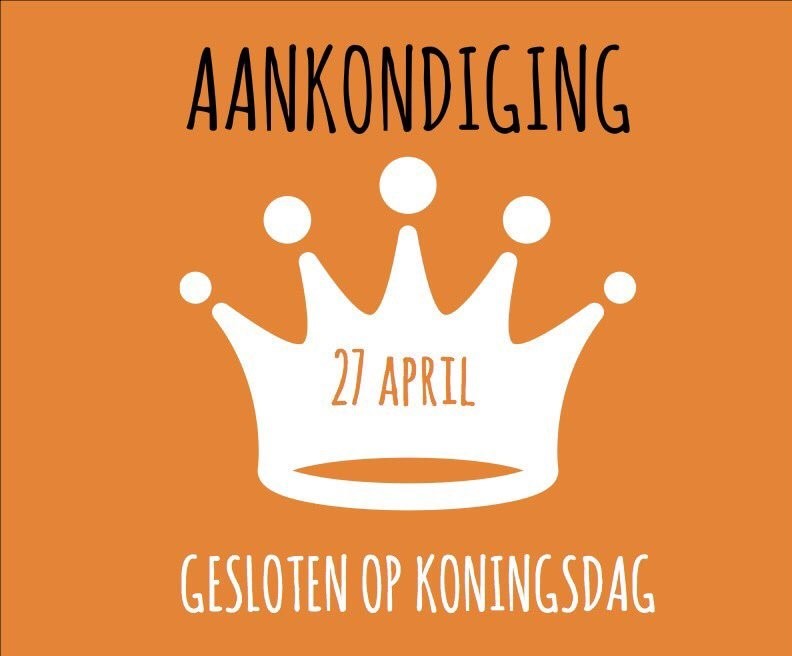 Koningsdag gesloten